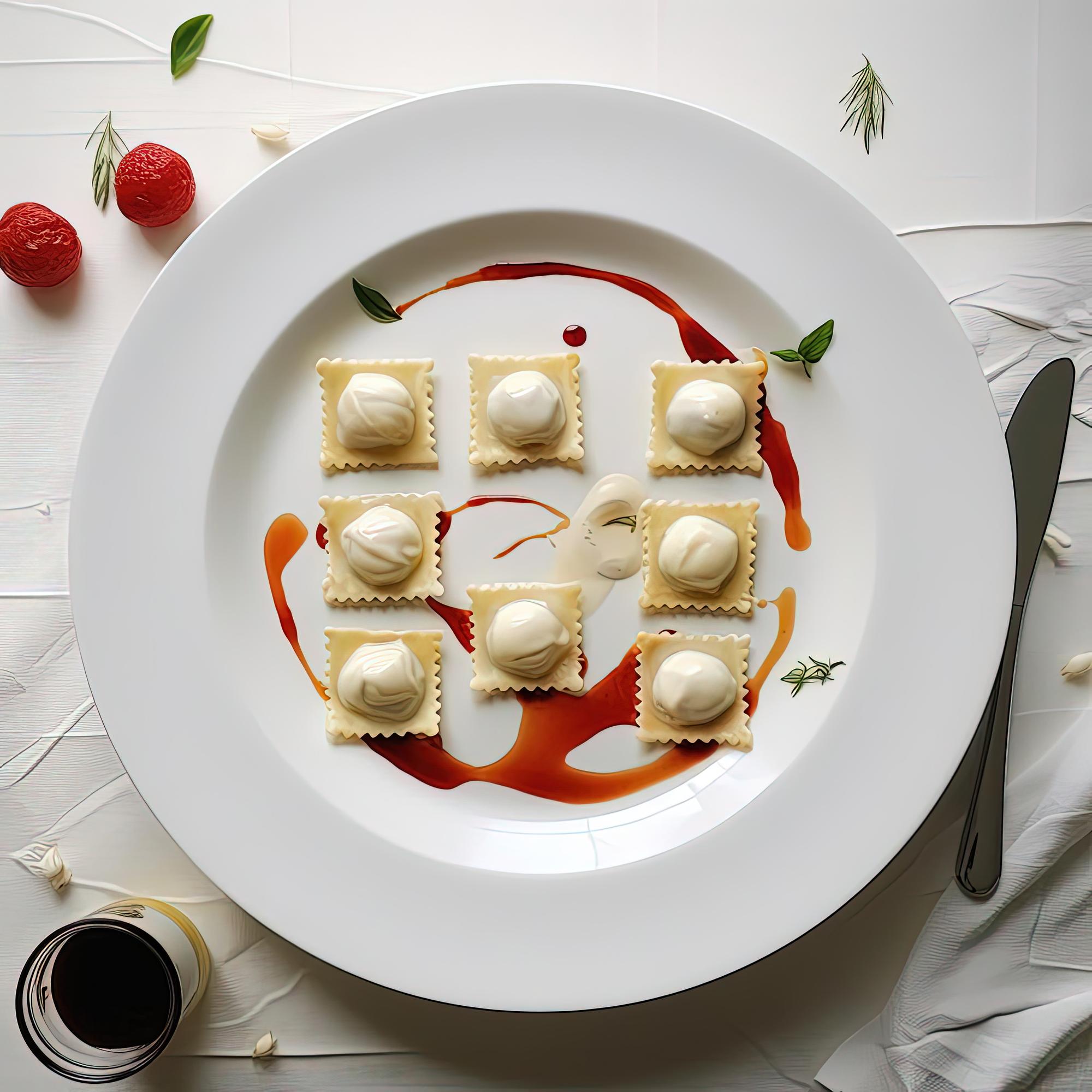 Piatto finito: ravioli artigianali
